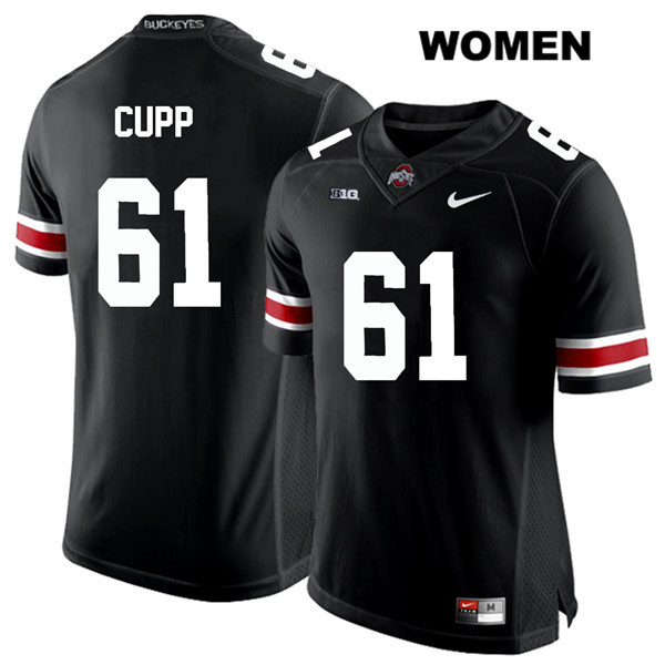 Ohio State Buckeyes Women's Gavin Cupp #61 White Number Black Authentic Nike College NCAA Stitched Football Jersey XS19X87BI